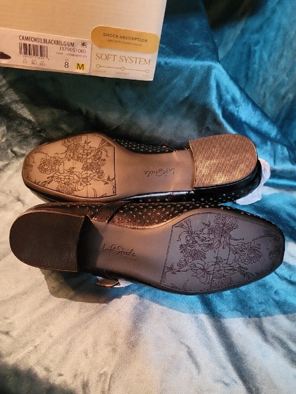 Life Stride Black Perforated Mary Jane Loafers
